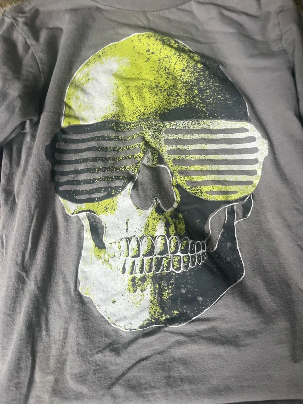 The Children's Place Gray Long-Sleeve Tee with Neon Yellow Skull